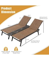 Inolait 2-Person Patio Chaise Lounge with Middle Panel