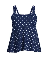 Lands' End Petite Flutter Scoop Neck Tankini Top