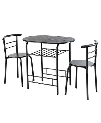 Sugift 3-Piece Space-Saving Bistro Set for Kitchen and Apartment