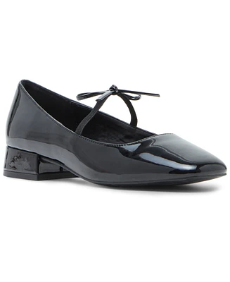 Madden Girl Egret Block-Heel Mary-Jane Bow Ballet Flats