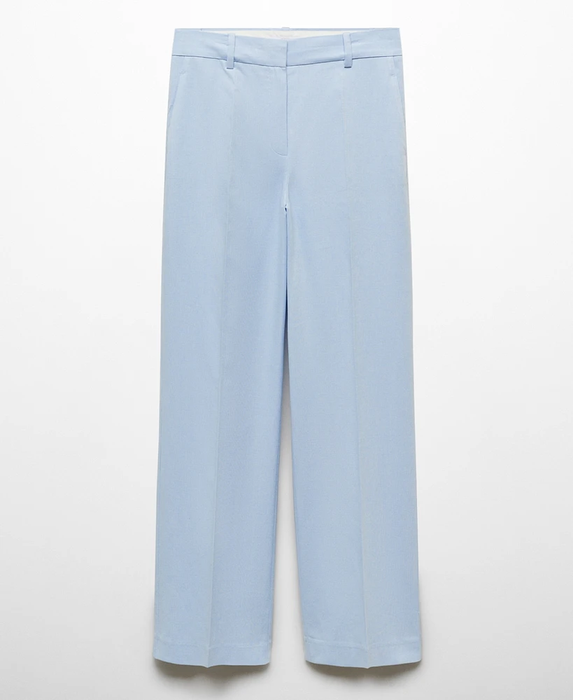 Mango Women's Lyocell Suit Pants - Blue
