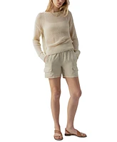 Sanctuary Women's Cotton Open-Knit Long-Sleeve Sweater