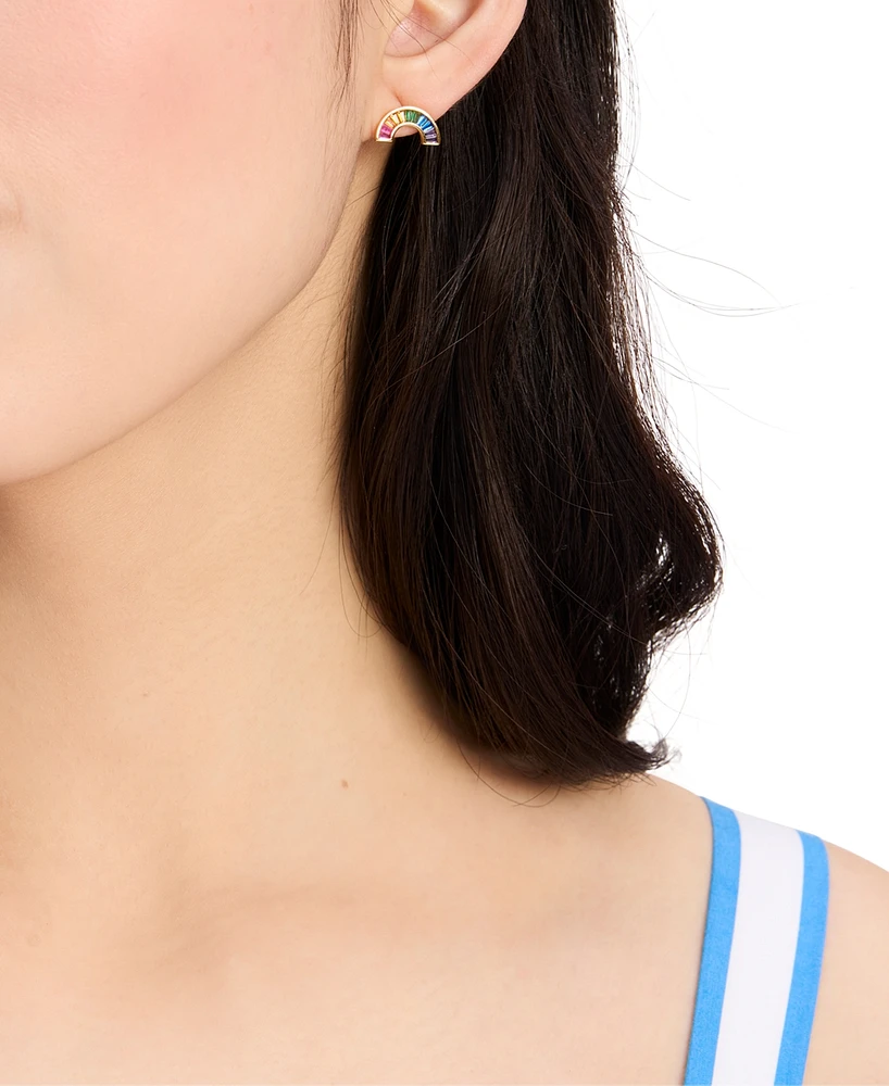 Kate Spade New York Gold-Tone Multicolor Crystal Rainbow Stud Earrings