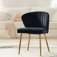 Aruna Velvet Side Chair with Metal Legs