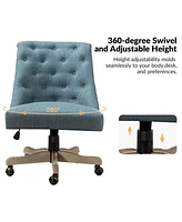 Modern Upholstered Tufted Armless Home Office Chair