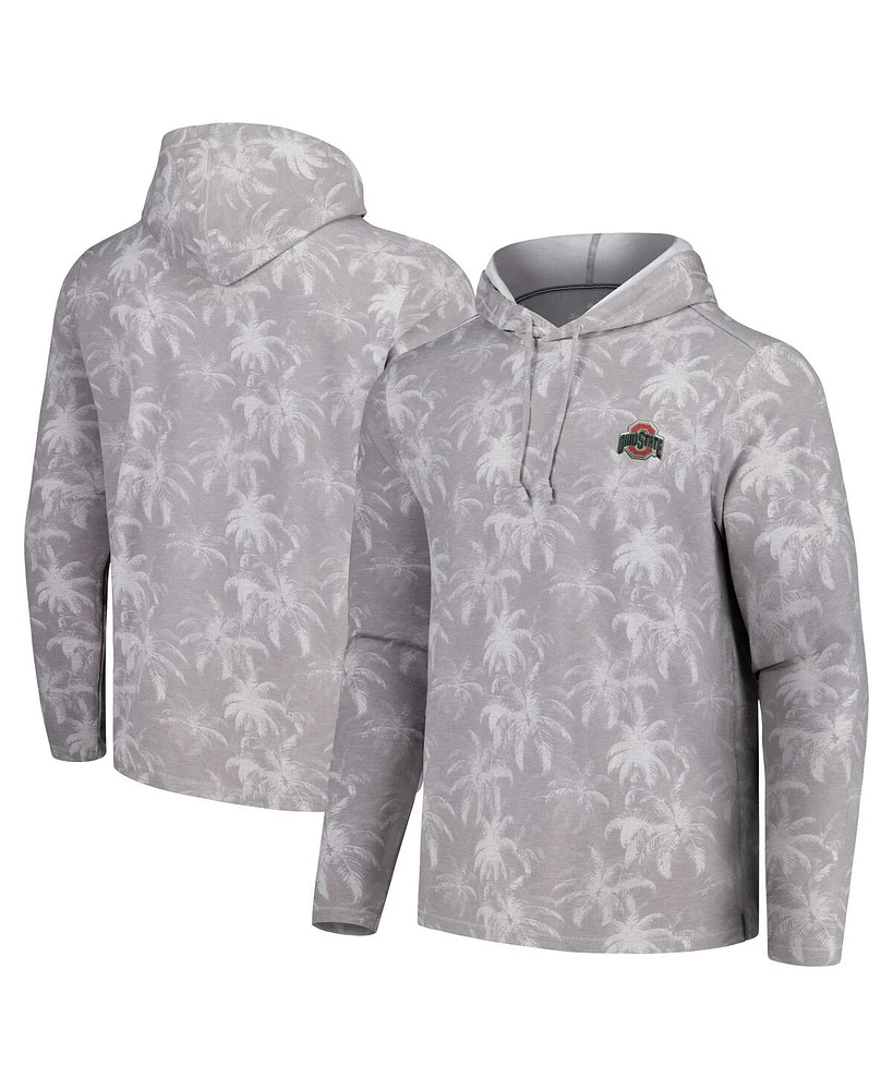 Tommy Bahama Men's Gray Ohio State Buckeyes Palm Frenzy Hoodie Long Sleeve T-Shirt