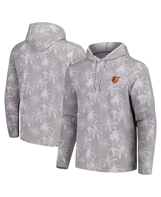 Tommy Bahama Men's Gray Baltimore Orioles Palm Frenzy Hoodie Long Sleeve T-Shirt