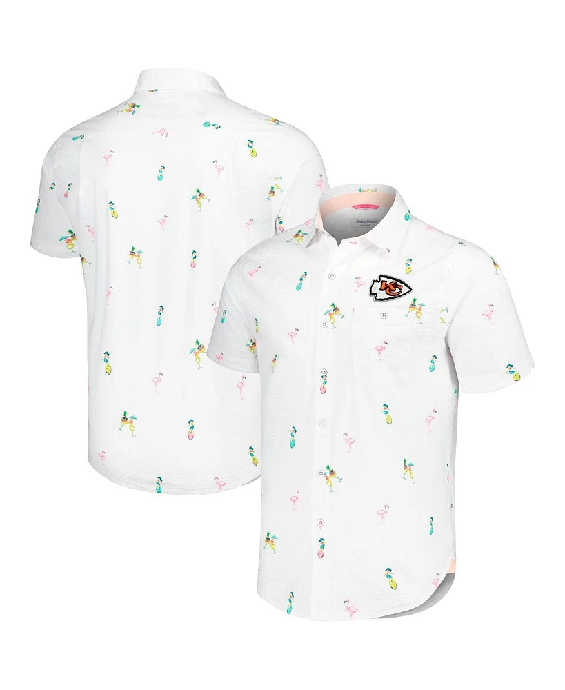 Tommy Bahama Men's White Kansas City Chiefs Nova Wave Flocktail Button-Up Shirt