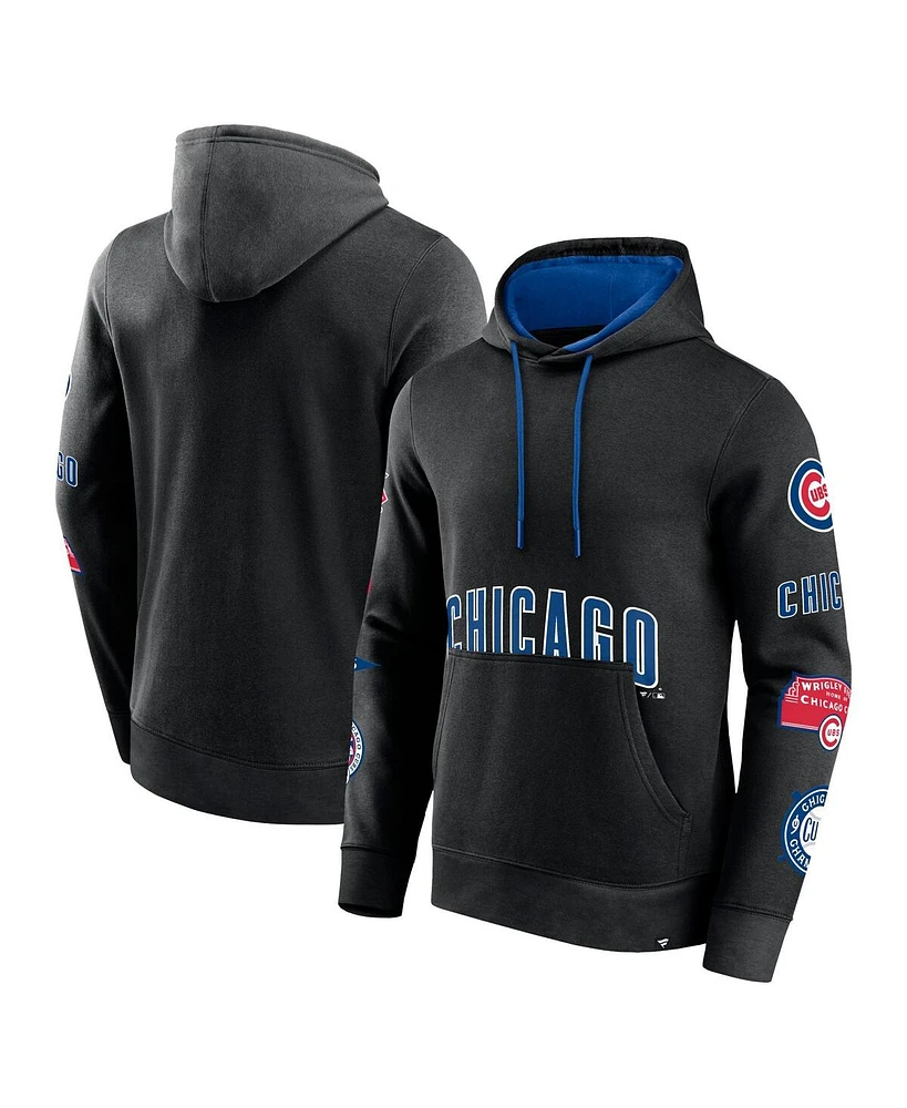 Fanatics Branded Men's Black Chicago Cubs Wild Winner Pullover Hoodie