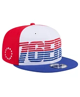 New Era Men's White/Royal Philadelphia 76ers Throwback Gradient Tech Font 9fifty Snapback Hat