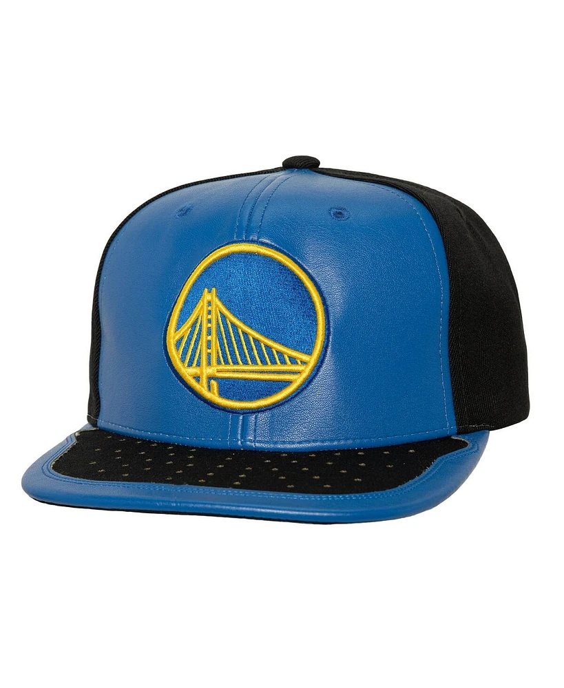 Mitchell Ness Men's Black/Royal Golden State Warriors Day One Snapback Hat