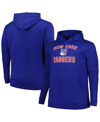 Profile Men's Blue New York Rangers Big Tall Arch Over Logo Pullover Hoodie