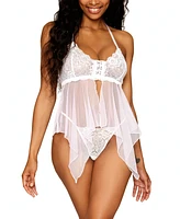 Dreamgirl Lace and Mesh Babydoll and G-string Set