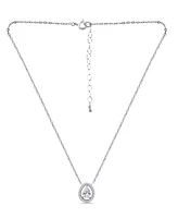 Giani Bernini Cubic Zirconia Pear Halo Pendant Necklace in 18k Gold-Plated Sterling Silver, 16" + 2", Created for Macy's