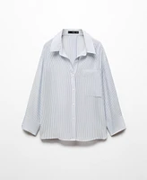 Mango Women's Pocket Striped Shirt