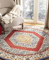 Safavieh Antiquity At505 Blue and Red 6' x 6' Round Area Rug