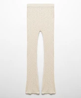 Mango Women's Ribbed Flared Trousers