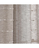 Lush Decor Farmhouse Textured Grommet Sheer Window Curtain Panels