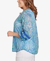 Ruby Rd. Plus Size Paisley Burnout Lace Top