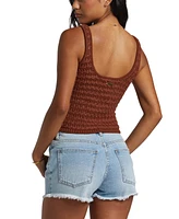 Billabong Juniors' Hot Shot Cotton Crochet Sleeveless Tank Top