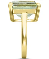 Green Quartz Emerald-Cut Statement Ring (6-7/8 ct. t.w.) 14k Gold-Plated Sterling Silver (Also Lime Quartz)