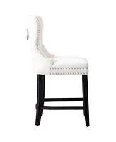 WestinTrends Tufted Velvet Counter Stool (Set of 2
