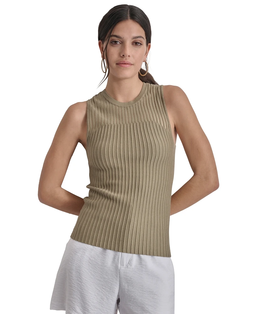 Dkny Women's Round-Neck Sleeveless Rib-Knit Sweater