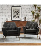 Modern Faux Leather Accent Chair for Living Room Bedroom