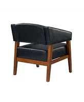 Modern Faux Leather Accent Arm Chair for Bedroom Office