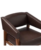 Modern Faux Leather Accent Arm Chair for Bedroom Office