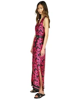 Michael Kors Women's Belted Floral-Print Maxi Dress