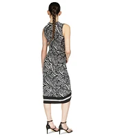 Michael Kors Women's Zebra-Print Faux Wrap Midi Dress, Regular & Petite