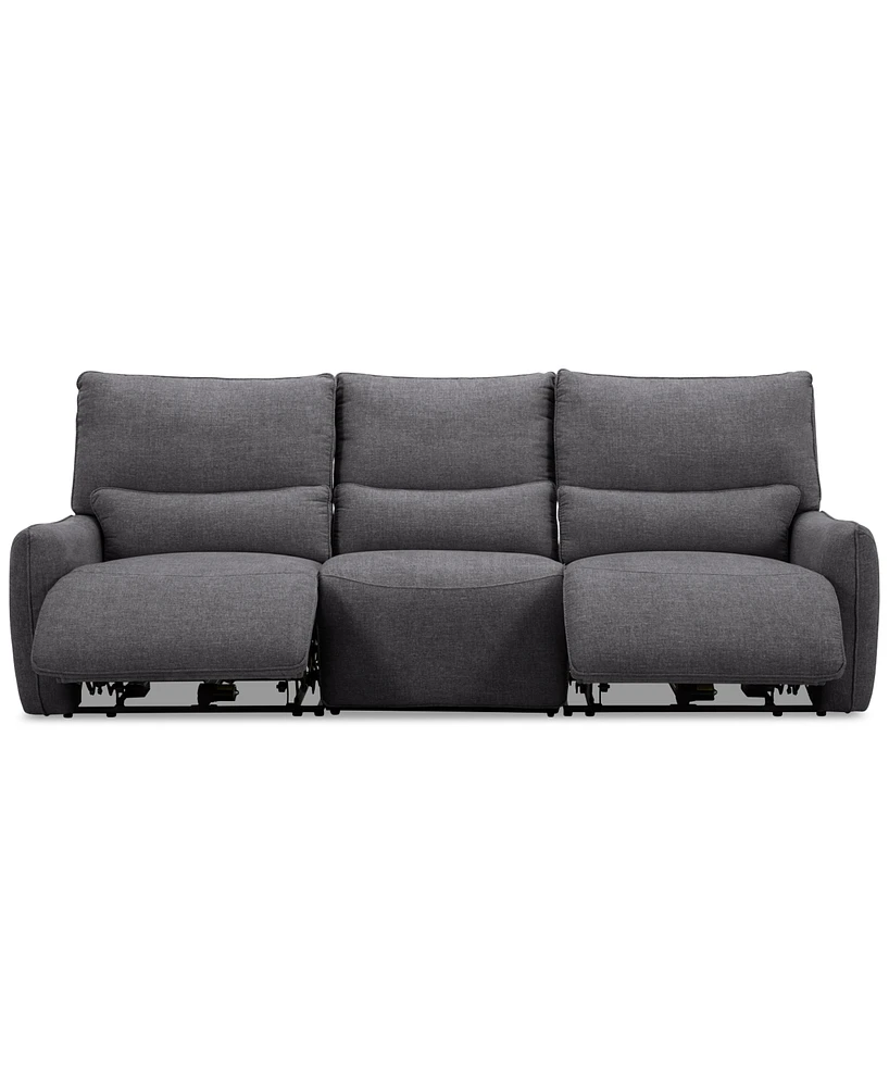 Olper 3-Pc. Fabric Zero Wall Sectional Sofa with 2 Power Motion Chairs, Created for Macy's