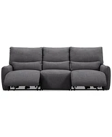 Olper 3-Pc. Fabric Zero Wall Sectional Sofa with 2 Power Motion Chairs, Created for Macy's