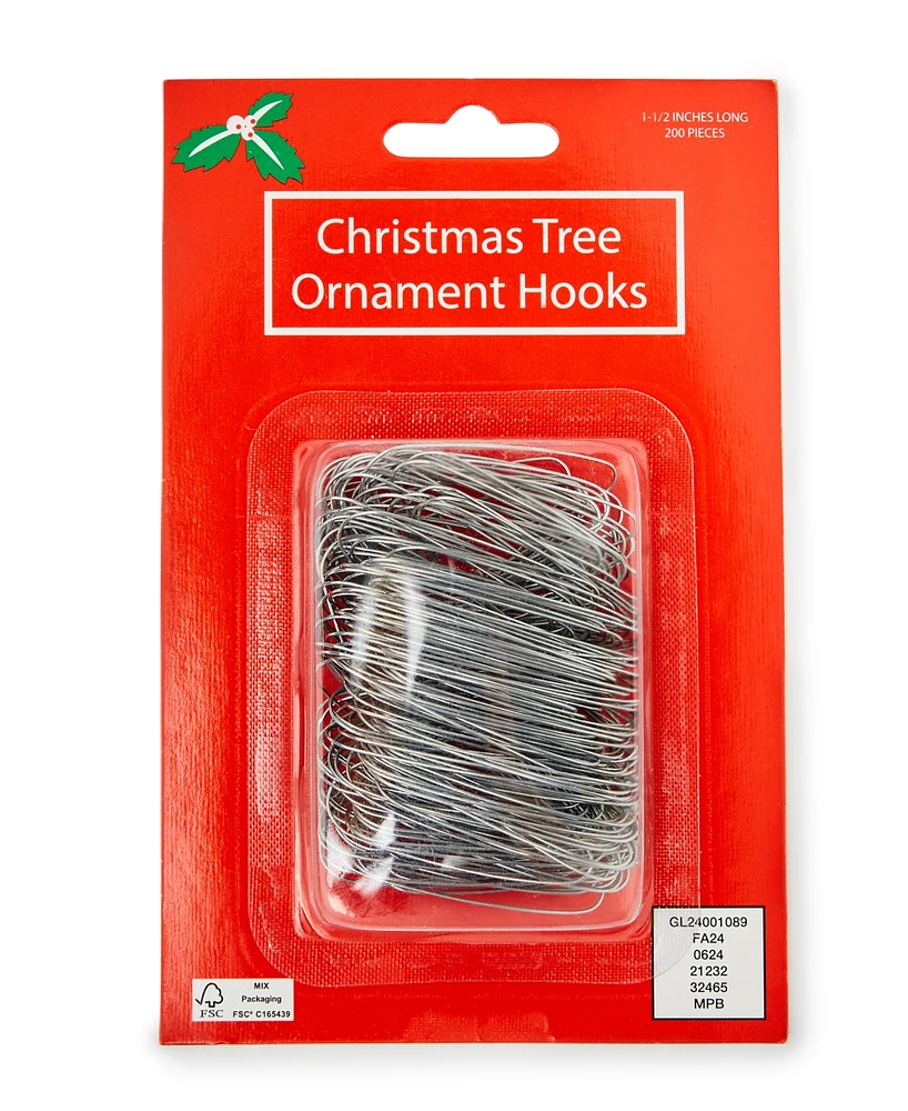 Holiday Lane Christmas Cheer Silver 1.5" Wire Ornament Hooks, Exclusively at Macy's