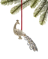 Holiday Lane Jeweled Elegance Glittered Peacock Ornament, Created for Macy's