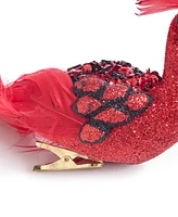 Holiday Lane Royal Holiday Red Peacock with Feather Ornament, Created for Macy's