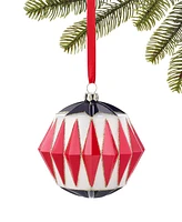 Holiday Lane Royal Holiday Red Diamond Pattern Ball Ornament, Created for Macy's