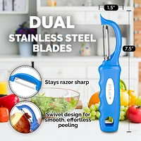 Swivel Peeler with Razor Sharp Stainless Steel Blades & Strong Ergonomic Handle - Premium Vegetable for Kitchen