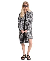 Michael Kors Women's Zebra-Print Balmacan Trench Coat