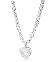 Arabella Cubic Zirconia Heart & Bezel-Set 18" Pendant Necklace in Sterling Silver