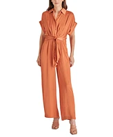 Steve Madden Women's Tori Cuffed-Sleeve Tie-Front Jumpsuit