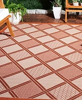 Safavieh Courtyard CY7570 Cream and Terracotta 8' x 11' Outdoor Area Rug