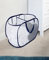 Smart Design Deluxe Mesh Pop-Up 2-Compartment Laundry Sorter Hamper - 23" x 15"