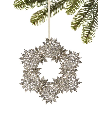 Holiday Lane Shine Bright Glitter Snowflake Ornament, Created for Macy's