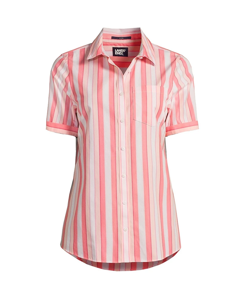 Lands' End Women's Wrinkle Free No Iron Short Sleeve Shirt