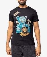 X-Ray Men's Stone Tee Blue Bear With Money