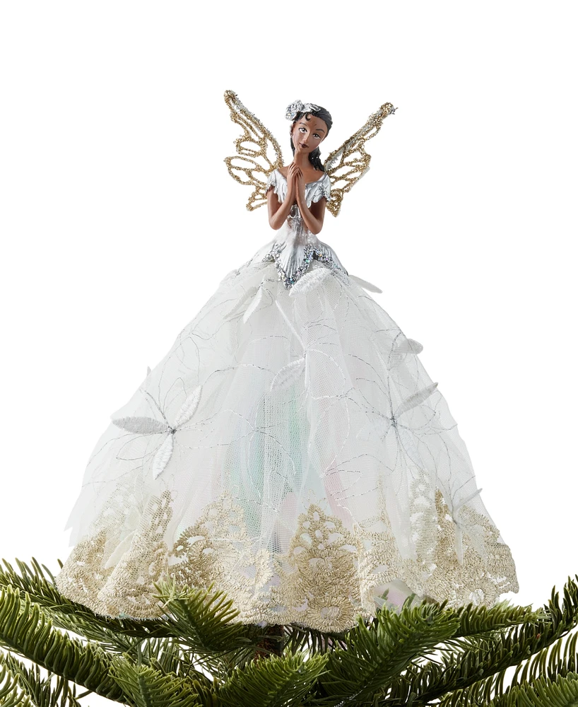 Holiday Lane Angels Lace Flower Dress Fairy Tree Topper, Created for Macy's