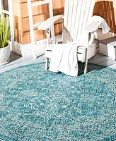 Safavieh Courtyard CY8680 Turquoise 6'7" x 6'7" Sisal Weave Round Outdoor Area Rug