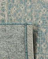 Safavieh Courtyard CY8751 Light Gray and Aqua 9' x 12' Sisal Weave Outdoor Area Rug